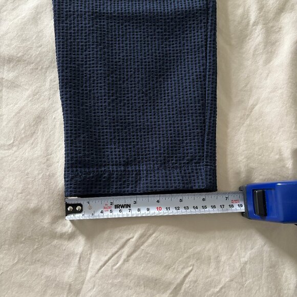 Zara Seersucker Pleated Relaxed-Fit Pants in Blue and Black - Picture 7 of 7